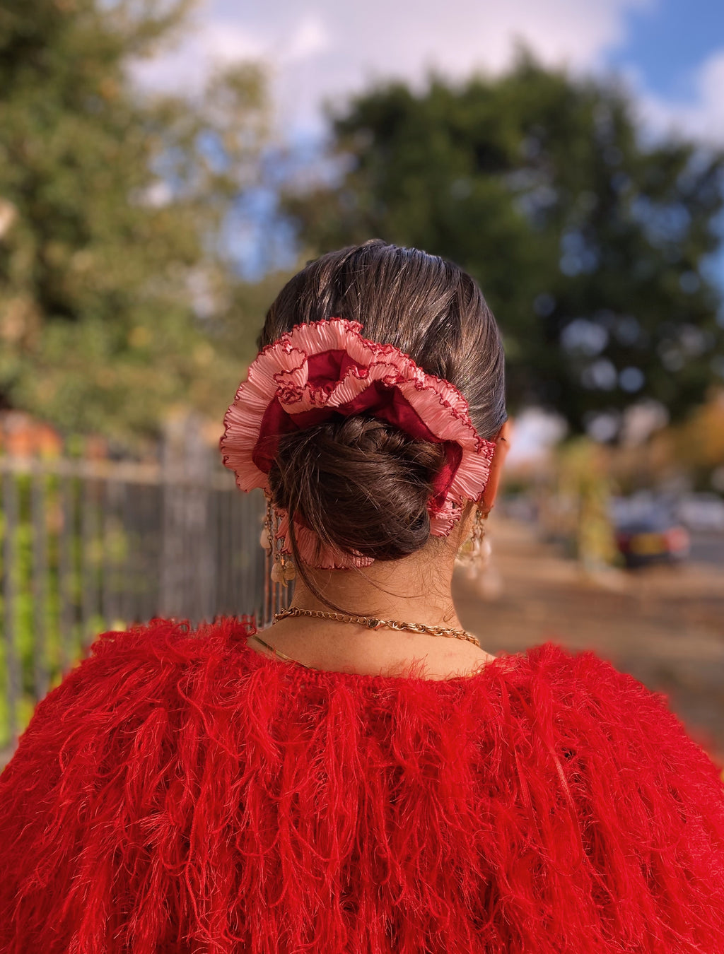 'Cherry Pop' Iconic Ruffle- Red and Pink