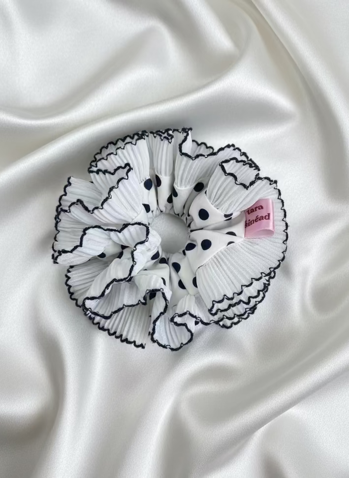 Cruella classic Iconic Ruffle- Black and White Polka Dot